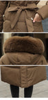 Big Fur Collar Thick Slim Coat Fashion Hooded Cotton Outerwear Long Winter Woman Coat Women's Down Parkas Winter Jacket